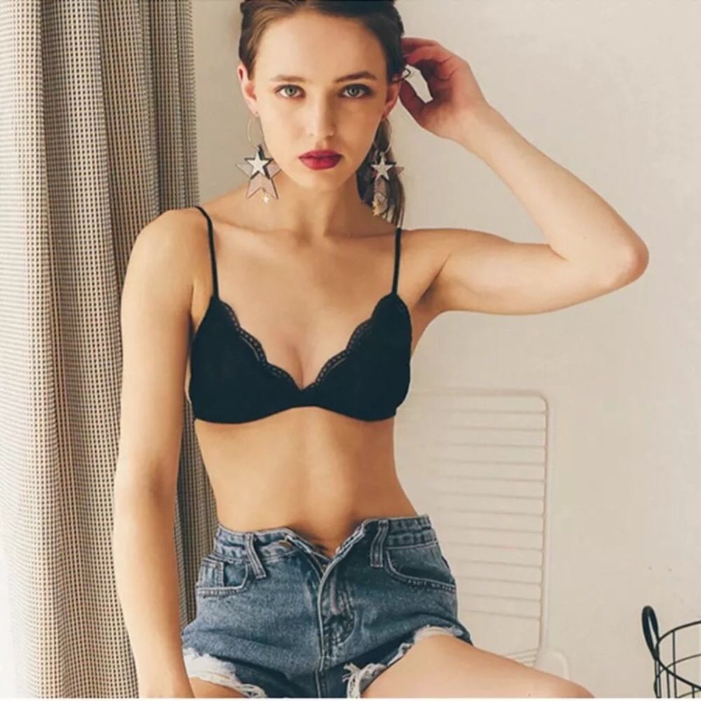 ✨ MAKE OFFER ✨ BLACK LACE BRALETTE SIZE LARGE